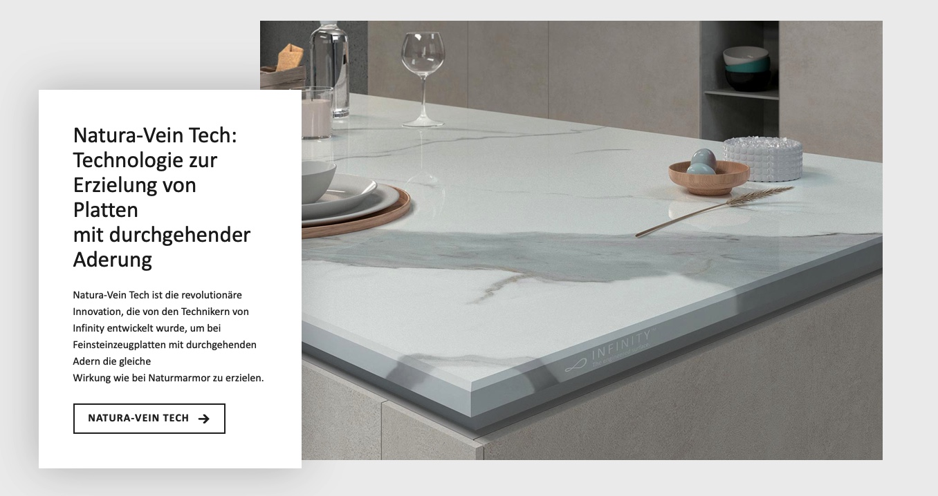 Arbeitsplatte aus Keramik von Infinity 