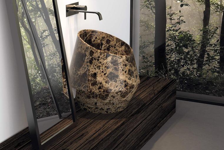 Massivbecken aus Emperador Dark