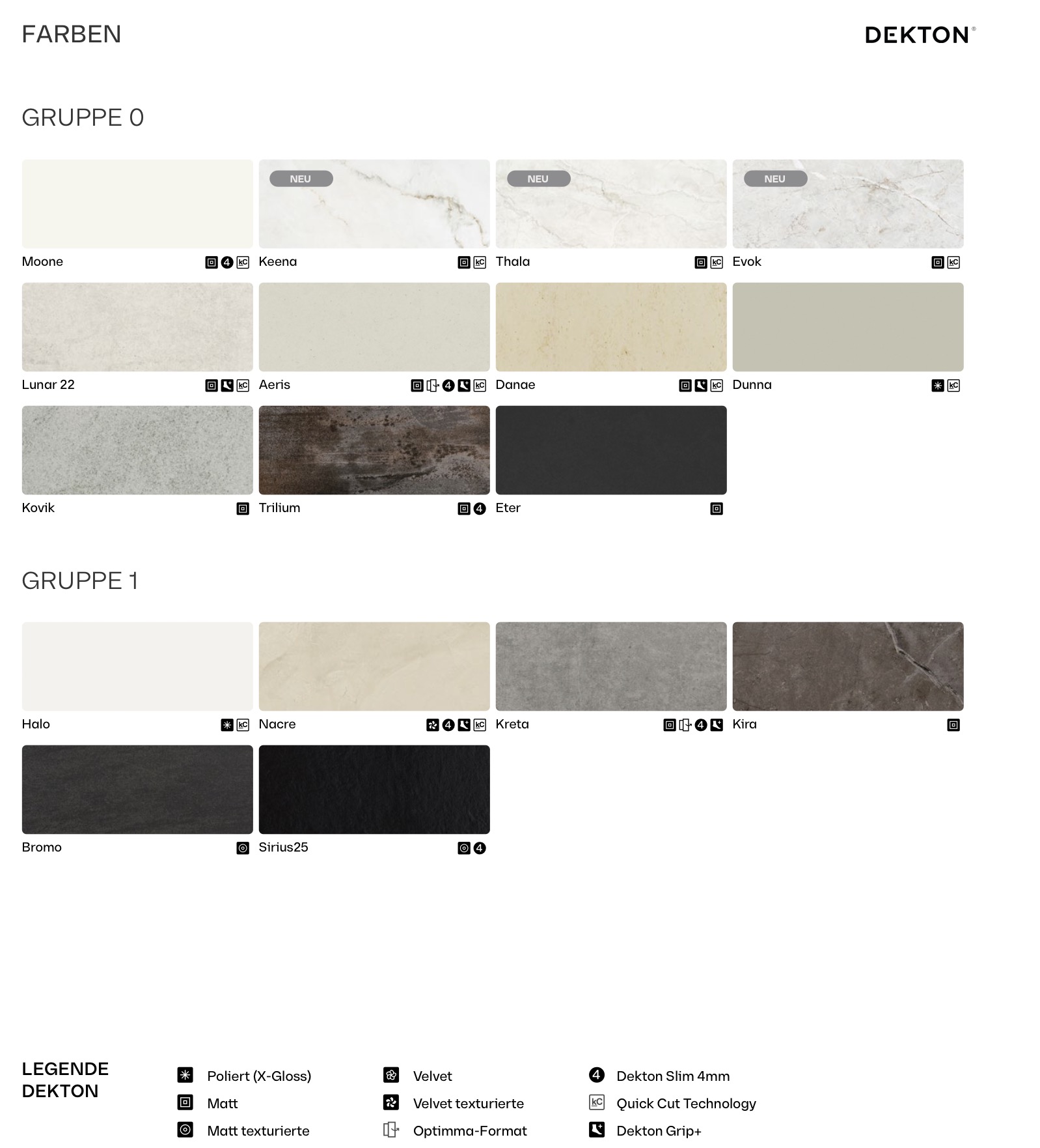 DEKTON Farben
