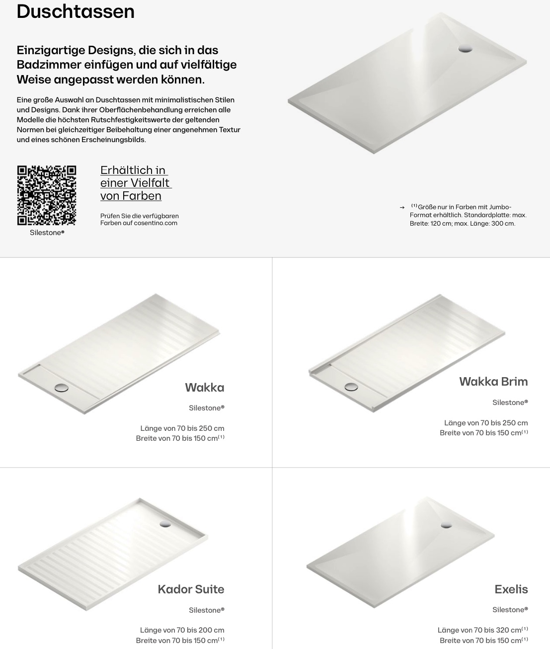 Duschtassen aus Silestone 