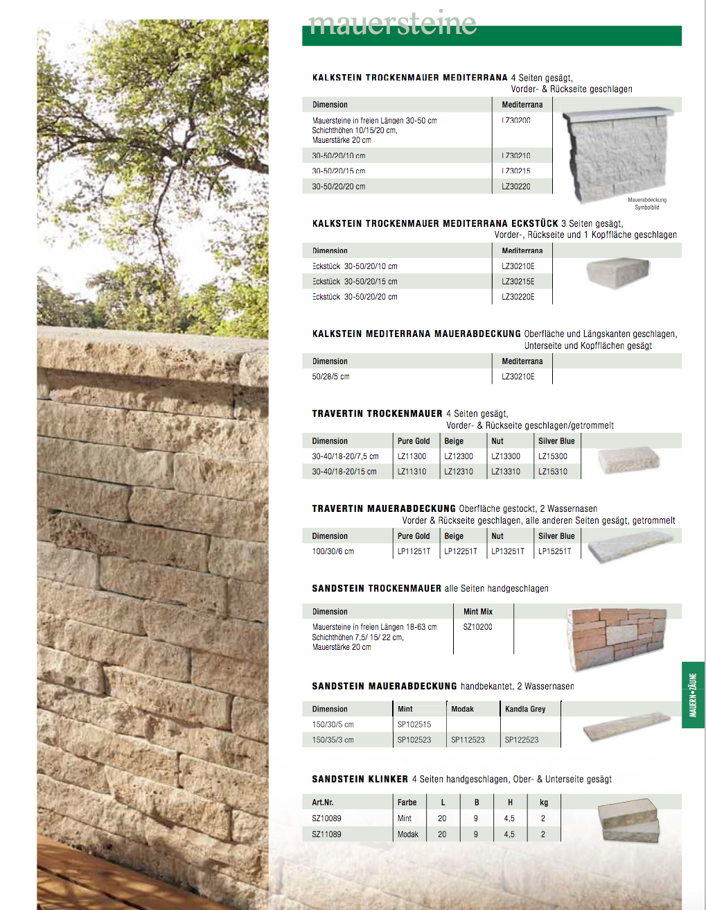 Mauersteine aus Sandstein