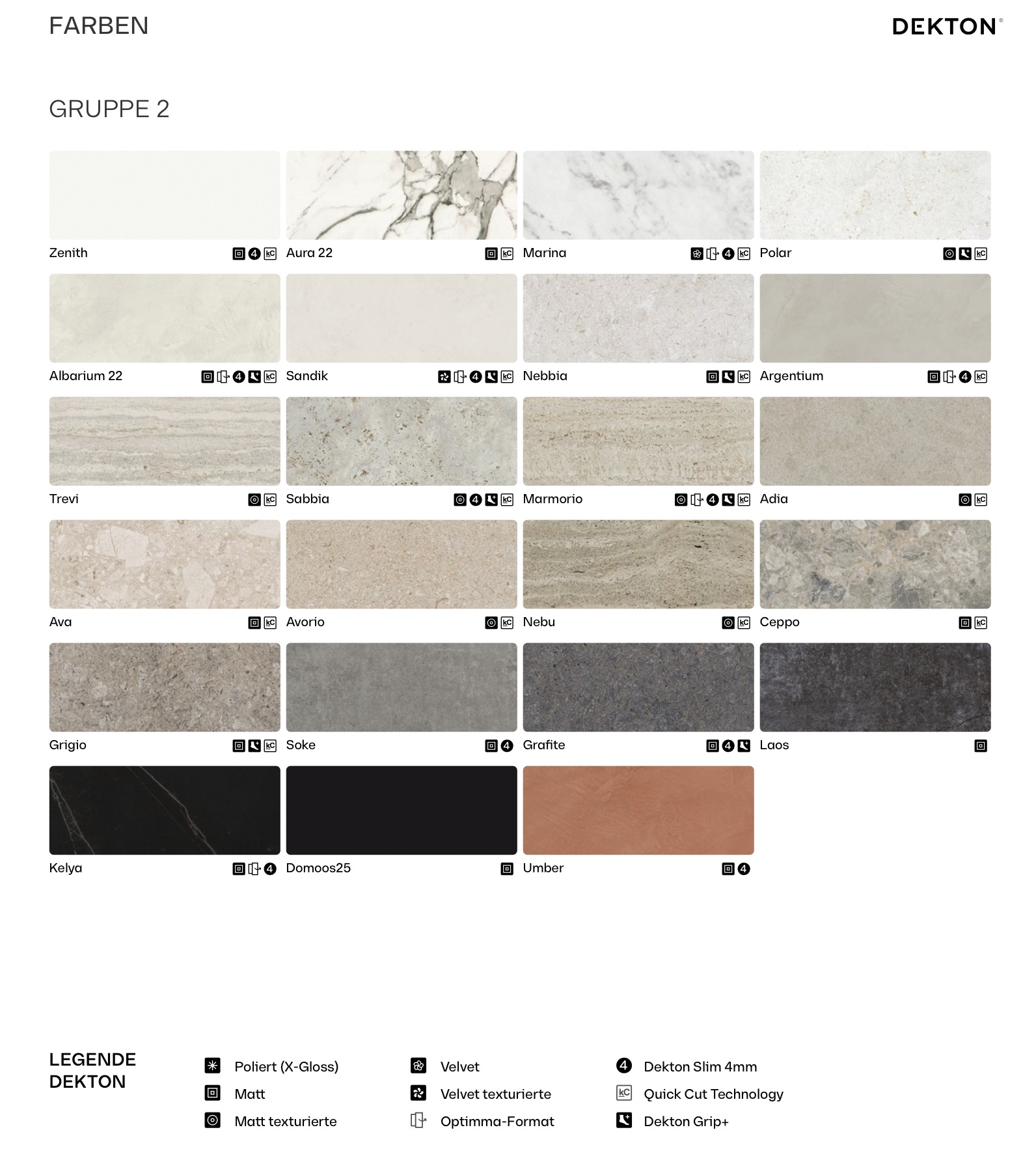 DEKTON Farben