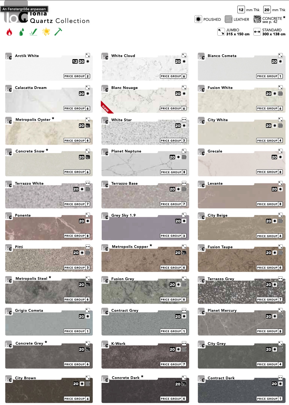 Arbeitsplatten aus Quarz by Ionia
